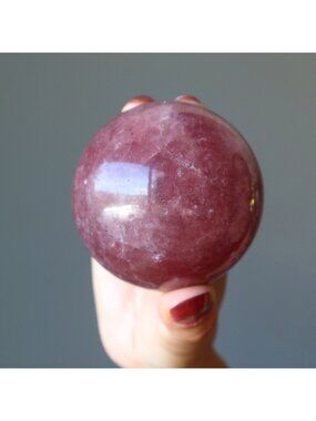 Pink Fire Quartz Sphere Strawberry Joy Crystal Ball Heart Chakra Meditation Orb